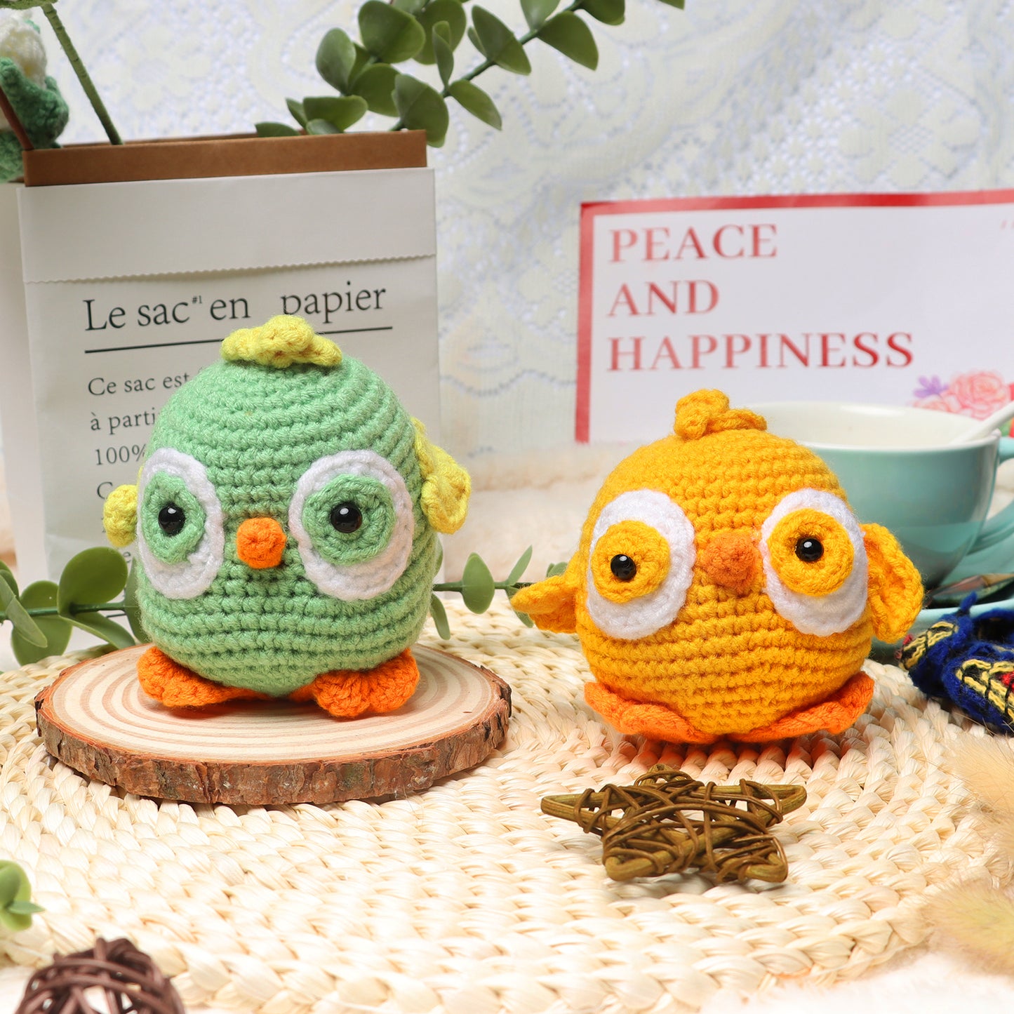 Faircosy 2PCS Beginner Crochet Kit: Amigurumi Crocheting Chick Kits, Starter Kit for Adults and Kids (10Age+) with Detailed Instructions and Tutorial