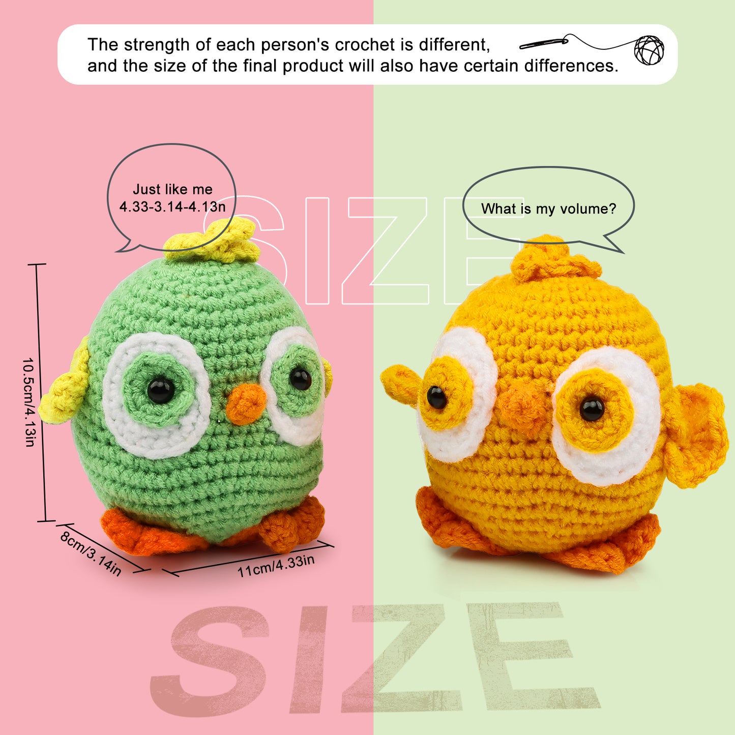 Faircosy 2PCS Beginner Crochet Kit: Amigurumi Crocheting Chick Kits, Starter Kit for Adults and Kids (10Age+) with Detailed Instructions and Tutorial